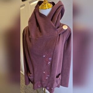 Chic Plum Cowl Neck Sweater